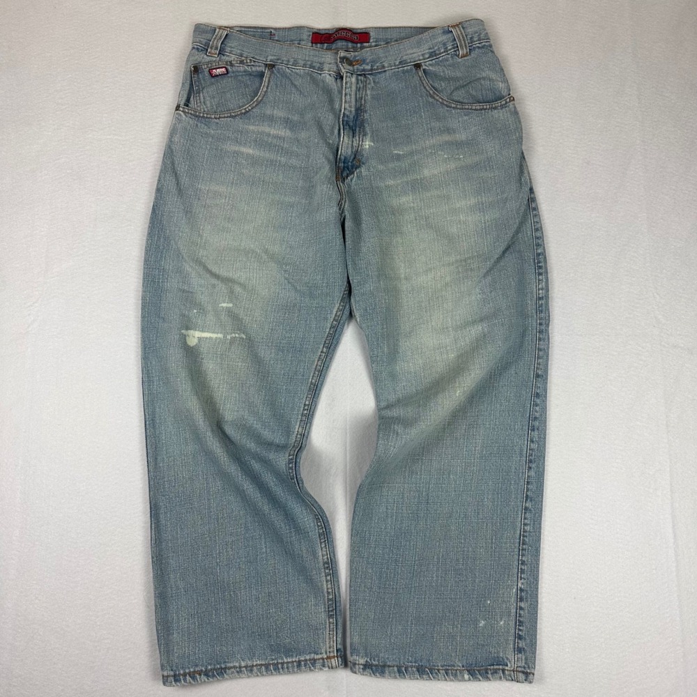 Y2K Mecca Baggy Denim Bleach Stained Jeans Size‎ 38 x 30